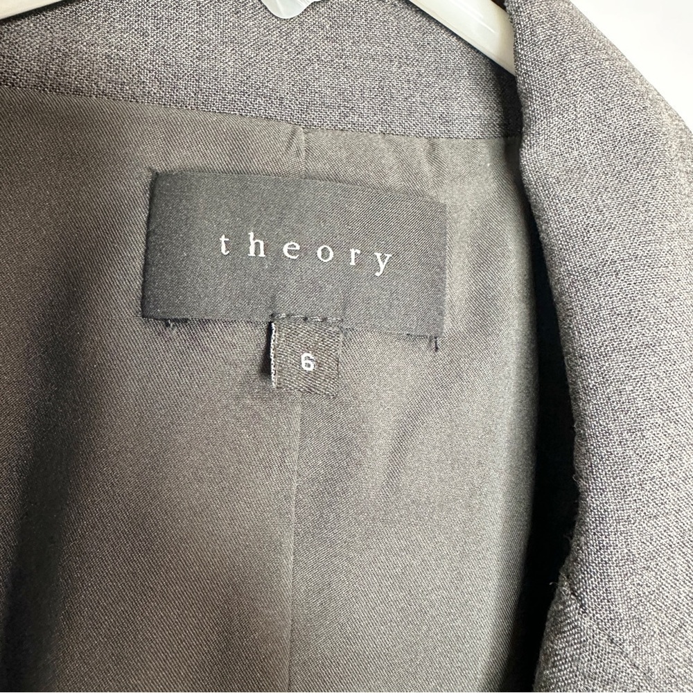 Theory Wool Blend Grey Single Button Blazer Jacke… - image 7